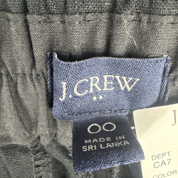 J Crew Womens Black Linen Blend Ankle Straight Leg Pants Sz 00 NEW - Picture 5 of 11